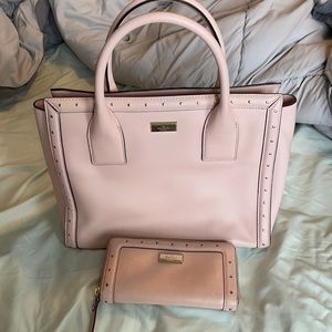 Light pink Kate Spade purse. Silver studs/ accents